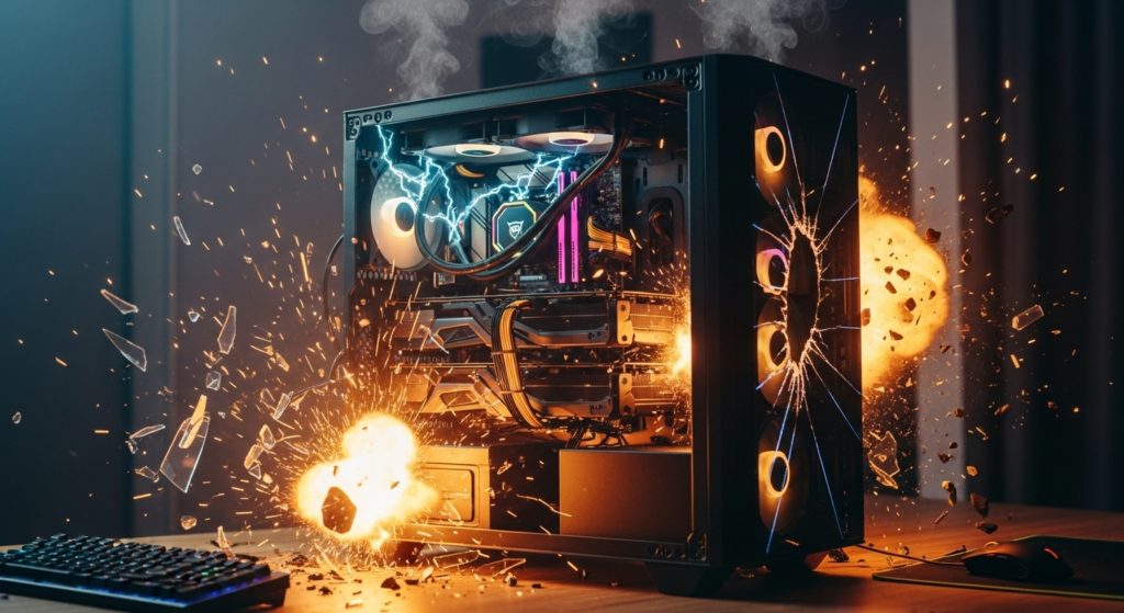 PC内部の熱を表すイメージ画像