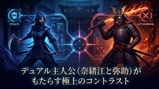 デュアル主人公（奈緒江と弥助）がもたらす極上のコントラスト